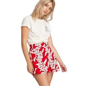 Volcom Women’s Aloha Ha High Rise Floral Pull On Elastic Waist Shorts Size Small
